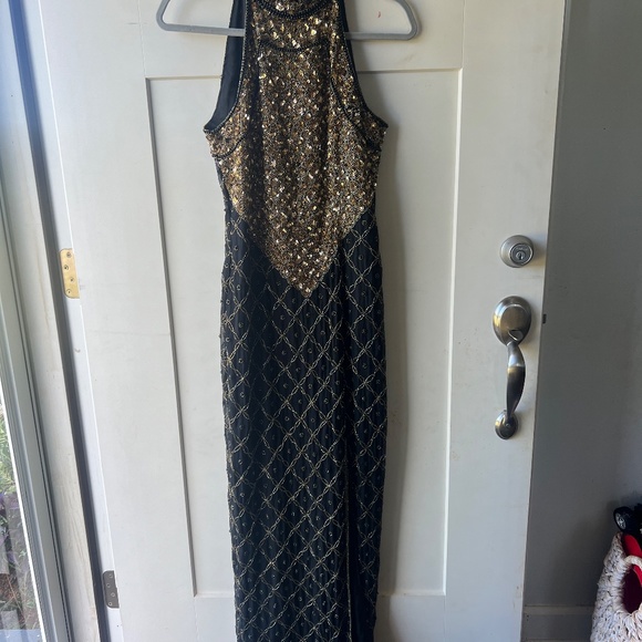Vintage Scala Evening Gown Black and Gold (Small) - Picture 2 of 8
